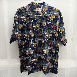 Vintage Hilo Hattie Aloha Tower Hawaiian Camp Shirt Mens Size XL EUC